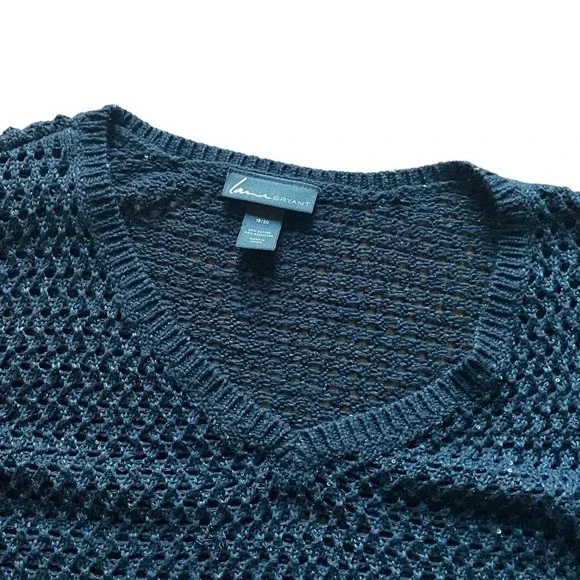Lane Bryant Womens Size 18/20 Knit Black Sparkly Sweater Long Sleeve Pre-owned - Picture 3 of 12